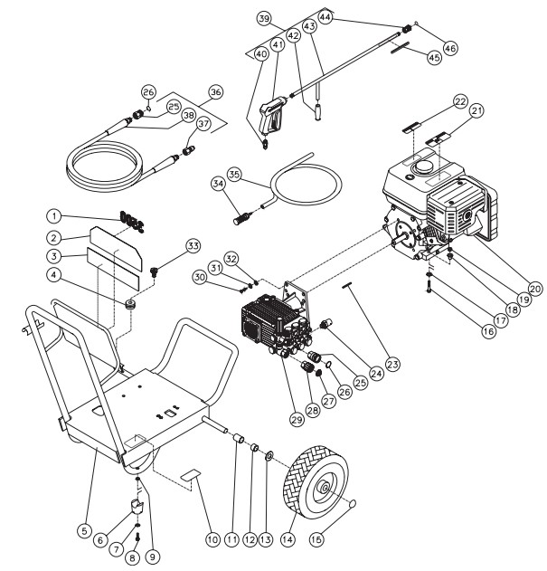 MITM WP-3500-0MVB pressure washer parts and manual